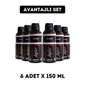 Jagler Black 6x150 ml Erkek Sprey Deodorant