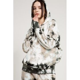 JAHR MARC Batik Yıkamalı Gri Oversize Kapüşonlu Kadın Sweatshirt