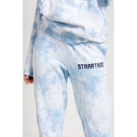 JAHR MARC Batik Yıkamalı Mavi Oversize Kadın Eşofman Altı