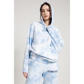JAHR MARC Batik Yıkamalı Mavi Oversize Kadın Sweatshirt