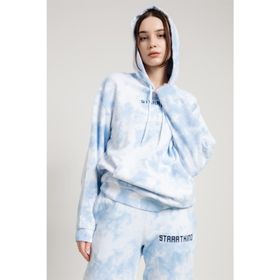 JAHR MARC Batik Yıkamalı Mavi Oversize Kadın Sweatshirt