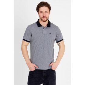 JAHR MARC Gri Kısa Kollu Polo Yaka Erkek T-Shirt