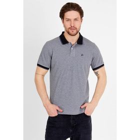 JAHR MARC Gri Kısa Kollu Polo Yaka Erkek T-Shirt