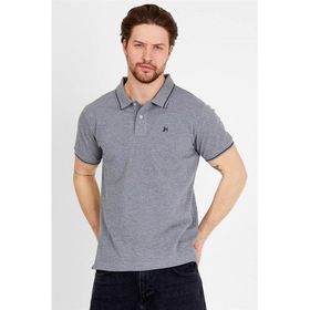 JAHR MARC Gri Kısa Kollu Polo Yaka Erkek T-Shirt