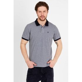 JAHR MARC Gri Kısa Kollu Polo Yaka Erkek T-Shirt