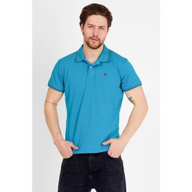 JAHR MARC Kısa Kollu Mavi Polo Yaka Erkek T-Shirt