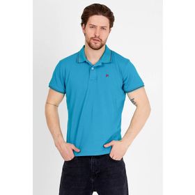 JAHR MARC Kısa Kollu Mavi Polo Yaka Erkek T-Shirt