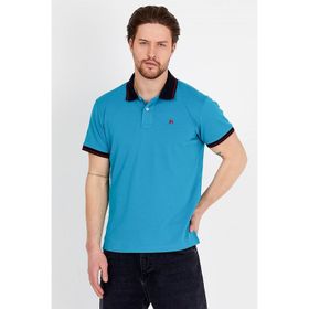 JAHR MARC Lacivert Yakalı Mavi Polo Yaka Erkek T-shirt