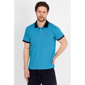 JAHR MARC Lacivert Yakalı Mavi Polo Yaka Erkek T-shirt