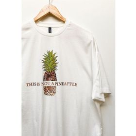 JAHR MARC Leopar Ananas Baskılı Oversize Beyaz Kadın Elbise T-shirt