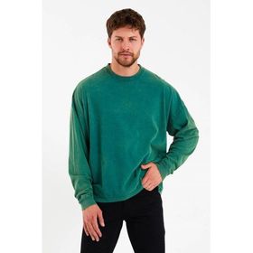 JAHR MARC Oversize Yeşil Uzun Kollu Erkek T-Shirt