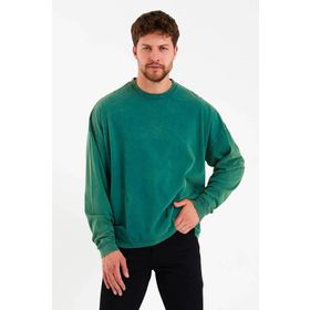 JAHR MARC Oversize Yeşil Uzun Kollu Erkek T-Shirt