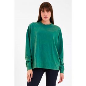 JAHR MARC Oversize Yeşil Uzun Kollu Kadın T-shirt