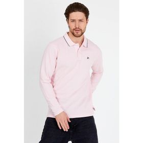 JAHR MARC Uzun Kollu Pembe Polo Yaka Erkek T-Shirt