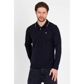 JAHR MARC Uzun Kollu Siyah Polo Yaka Erkek T-shirt