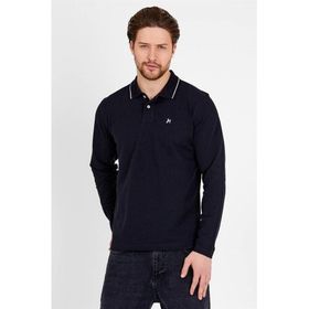 JAHR MARC Uzun Kollu Siyah Polo Yaka Erkek T-shirt