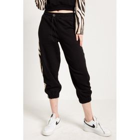JAHR MARC Zebra Desenli Siyah Kadın Jogger