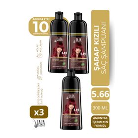 Jaja Şarap Kızılı 3x300 ml Beyaz Kapatıcı Şampuan