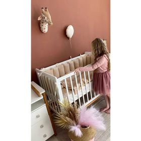 Jaju Baby 60 x 120 CM Kahverengi Örgü Kumaş Kenar Koruyucu Kenar Koruyucu