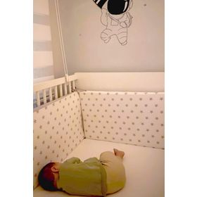 Jaju Baby Gri Yıldızlı 60x120 cm Kenar Koruma Beşik Koruyucu
