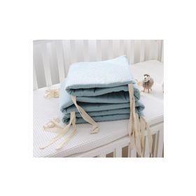 Jaju Baby Mavi 90x190 cm Waffle Pike Kumaş Montessori ve Beşik Koruyucu