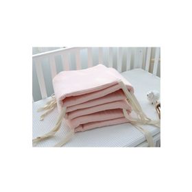 Jaju Baby Pudra Renk 60x120 cm Waffle Pike Kumaş Kenar Koruma Süngerli Montessori ve Beşik Yatak Koruyucu