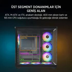 James Donkey Stark S801 ARGB Fanlı Siyah 650 W ATX Gaming Bilgisayar Kasası