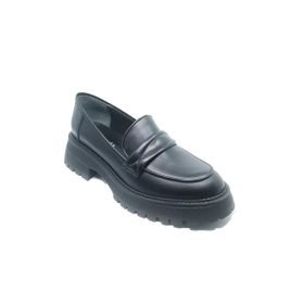 Janestt 108-434 Siyah Deri Kadın Loafer Ayakkabı