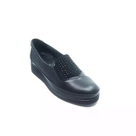 Janestt 145-018 Siyah Deri Kadın Casual Ayakkabı