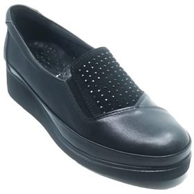 Janestt 145-018 Siyah Deri Kadın Casual Ayakkabı