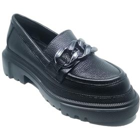 Janestt 201-10465 Siyah Deri Kadın Loafer Ayakkabı