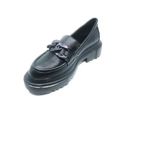 Janestt 201-10465 Siyah Deri Kadın Loafer Ayakkabı