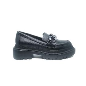 Janestt 201-10465 Siyah Deri Kadın Loafer Ayakkabı