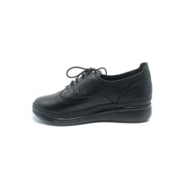 Janestt 266-45045 Siyah Deri Ortapedik Taban Oxford Kadın Casual Ayakkabı