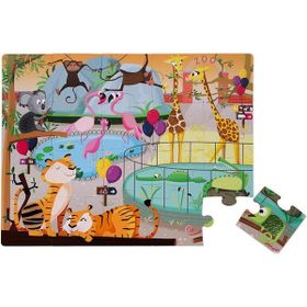 Janod 20 Parça Dokun Hisset Hayvanat Bahçesi Puzzle