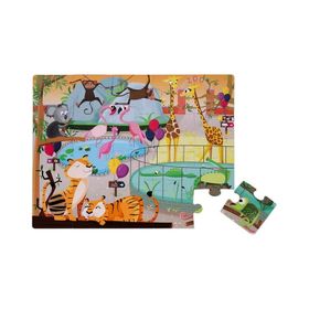 Janod 20 Parça Dokun Hisset Hayvanat Bahçesi Puzzle