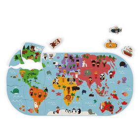 Janod Suya Dayanıklı 28 Parça Dünya Haritası Puzzle