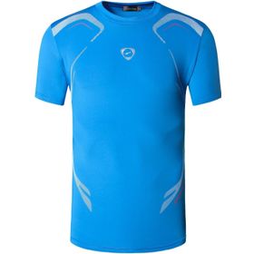 jeansian LSL020 Erkek Spor Emici Nefes Alabilir Hızlı Kuruyan Kısa Kollu Mavi Erkek T-shirt