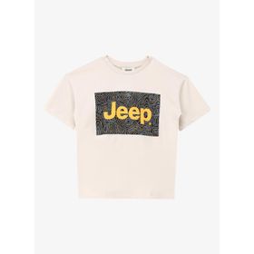 Jeep C4SB-TST4006 Taş Bisiklet Yaka Oversized Baskılı Erkek Çocuk T-Shirt