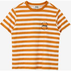 Jeep C4SB-TST4017 Hardal Bisiklet Yaka Relaxed Baskılı Erkek Çocuk T-Shirt