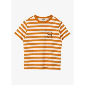 Jeep C4SB-TST4017 Hardal Bisiklet Yaka Relaxed Baskılı Erkek Çocuk T-Shirt
