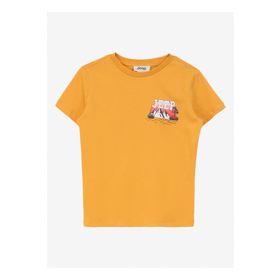 Jeep C4SB-TST4020 Hardal Bisiklet Yaka Relaxed Baskılı Erkek Çocuk T-Shirt