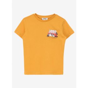 Jeep C4SB-TST4020 Hardal Bisiklet Yaka Relaxed Baskılı Erkek Çocuk T-Shirt