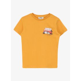 Jeep C4SB-TST4020 Hardal Bisiklet Yaka Relaxed Baskılı Erkek Çocuk T-Shirt