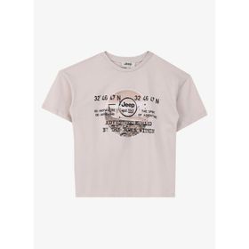 Jeep C4SB-TST4034 Taş Bisiklet Yaka Oversized Baskılı Erkek Çocuk T-Shirt