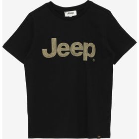 Jeep C4SB-TST4035 Siyah Erkek Çocuk Bisiklet Yaka Oversized Baskılı T-Shirt