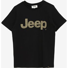 Jeep C4SB-TST4035 Siyah Erkek Çocuk Bisiklet Yaka Oversized Baskılı T-Shirt
