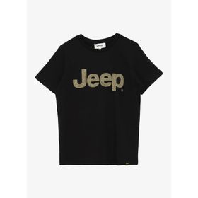 Jeep C4SB-TST4035 Siyah Erkek Çocuk Bisiklet Yaka Oversized Baskılı T-Shirt
