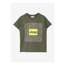 Jeep C4SB-TST4091 Haki Bisiklet Yaka Relaxed Baskılı Erkek Çocuk T-Shirt