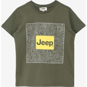Jeep C4SB-TST4091 Haki Bisiklet Yaka Relaxed Baskılı Erkek Çocuk T-Shirt